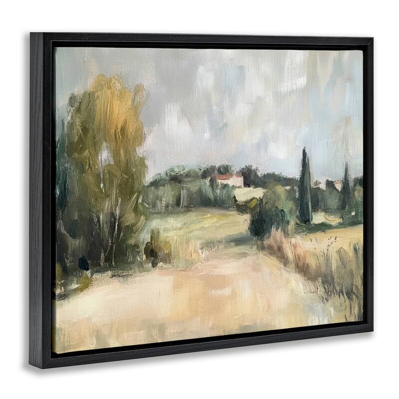 Stupell Hill Top House Landscape Framed Floater Canvas Wall Art Design By Petal Prints Design