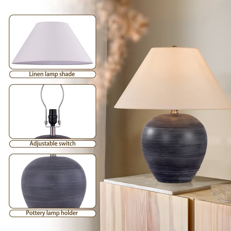Global Accent Ceramic Table Lamp with Linen Shade