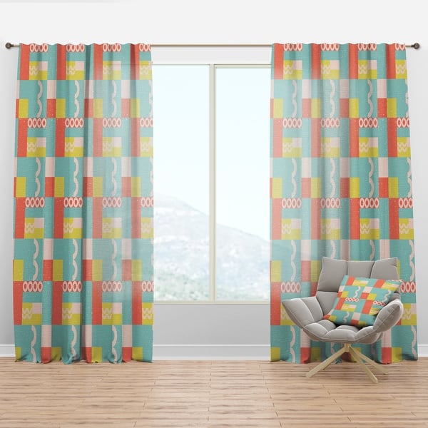 Designart Retro Abstract Design Iii Mid Century Modern Curtain Panel Overstock 29625889