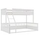 preview thumbnail 7 of 11, Twin XL over Queen Wooden Bunk Bed with Guardrails and Ladder, Convertible Frame