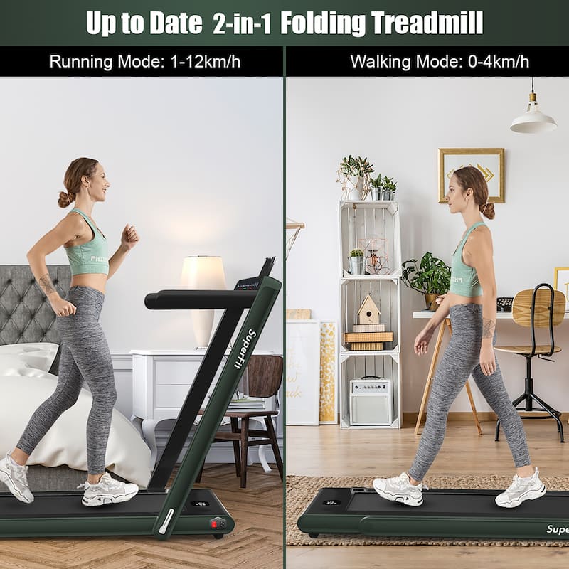 2 in 1 Under Desk Treadmill 2.25HP Folding Walking Jogging Machine