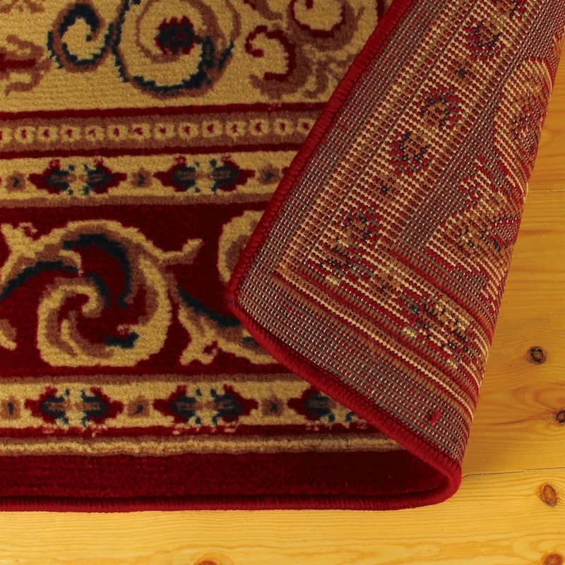 Traditional Floral Scroll Vines Border Indoor Area Rug by Superior