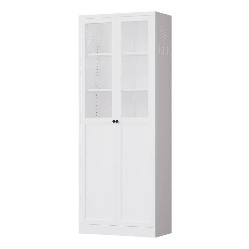 72" Metal Kitchen Pantry Cabinet with Doors & Shelves, Tall Heavy-Duty Adjustable Storage Organizer,Freestanding Cabinet