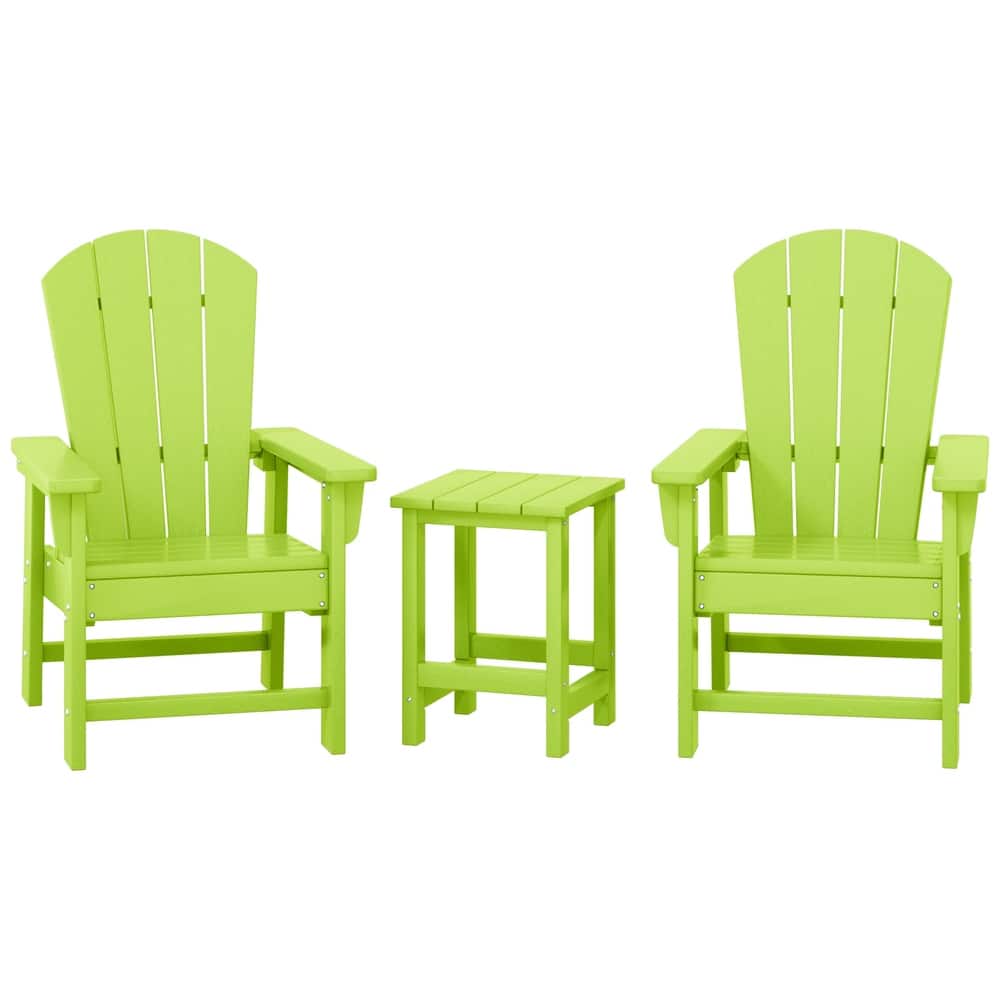 Laguna Kids Outdoor Poly Adirondack Chair With Side Table 3-Piece Set