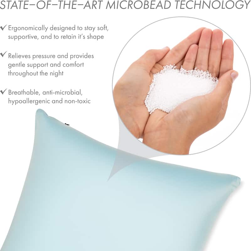 Throw Pillow Cozy Soft Microbead Sweat Baby Blue: 1 Pc