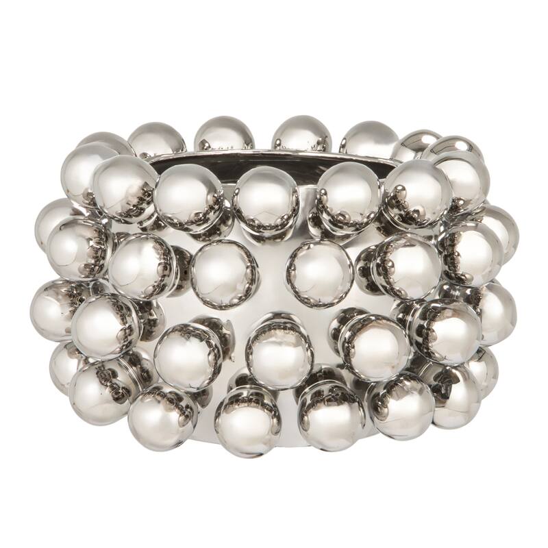 Stoneware Planter with Balls - Silver