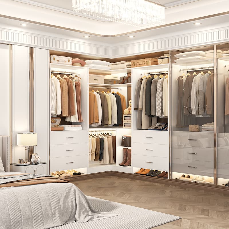 Cimly Freestanding Closet Sytem, Closet Organizer Wardrobe for Walk-in and Reach-in Closet