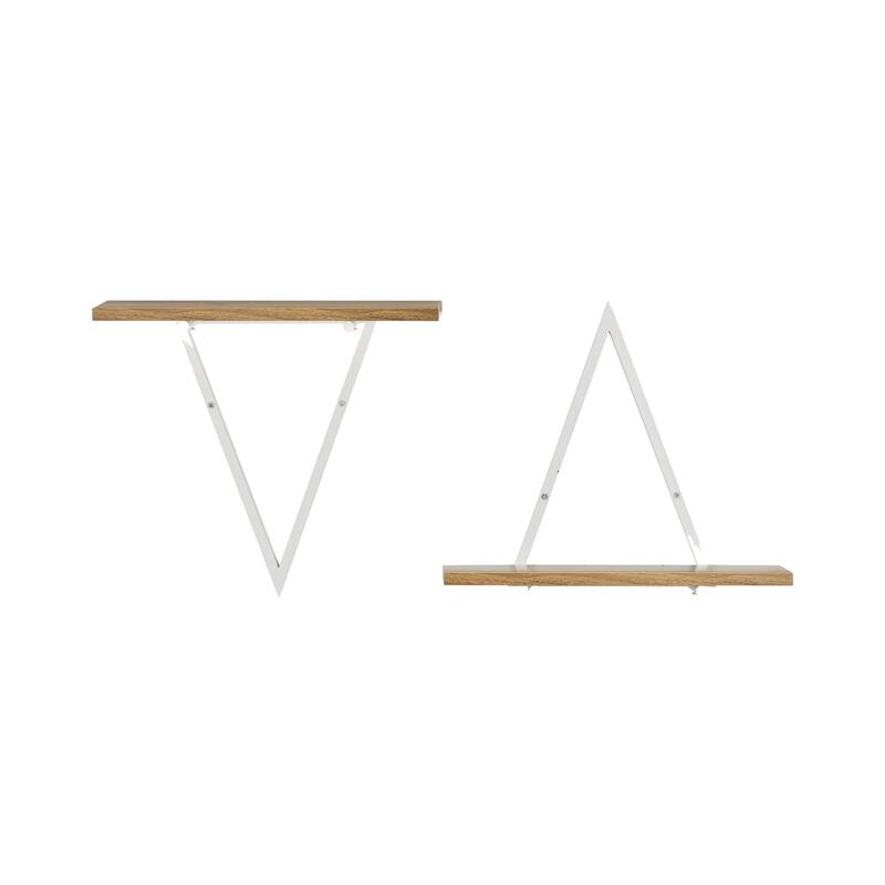 Danya B. Contemporary Decorative Triangle Accent Wall Shelf Set of 2 - Reversible Configuration