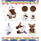 preview thumbnail 2 of 4, DolliBu Sitting Brown Moose Unicorn Plush Stuffed Animal Toy - 10 inches