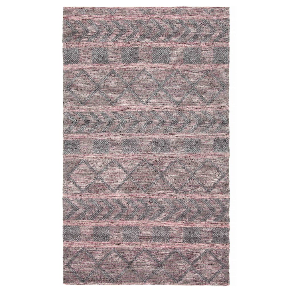 ECARPETGALLERY Braid weave Sienna Grey Wool Rug - 4'11 x 8'2