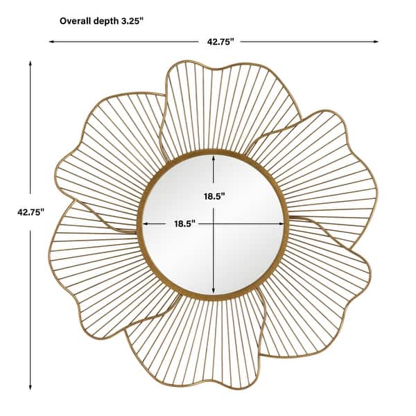 Uttermost 09912 Blossom 42-3/4" Diameter Sunburst Steel Framed
