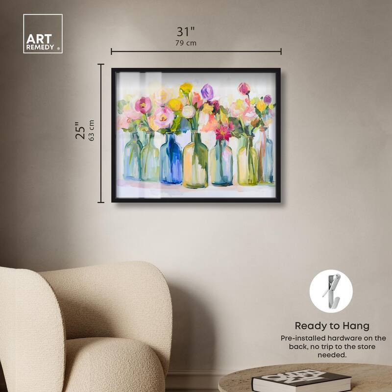 Bottles and Blooms Shadowbox by Art Remedy