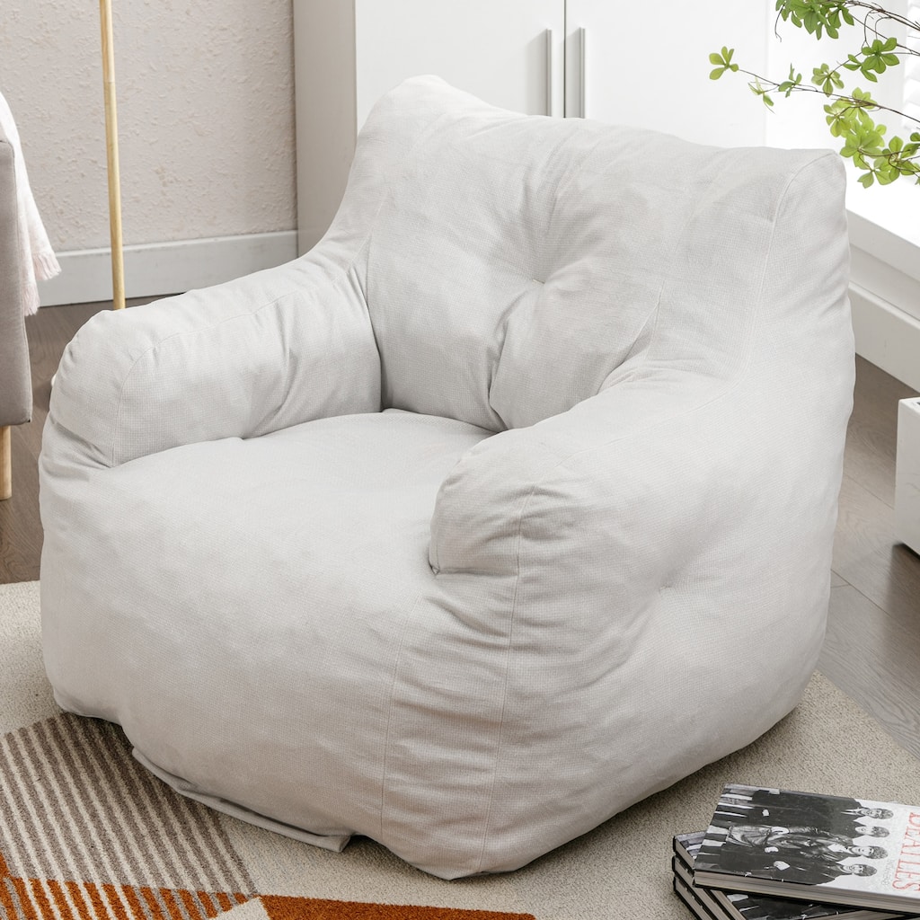 Cotton Linen Fabric Bean Bag Chair