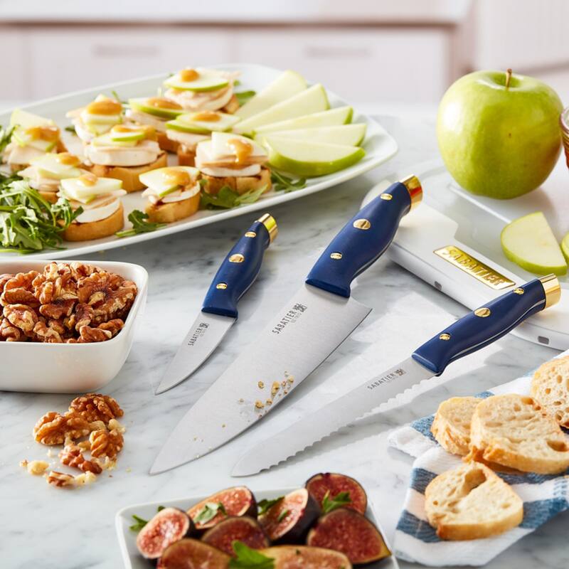 Sabatier 3 Piece Chef Set - 8" Chef, 5.5" Serrated Utility, 3.5" Paring