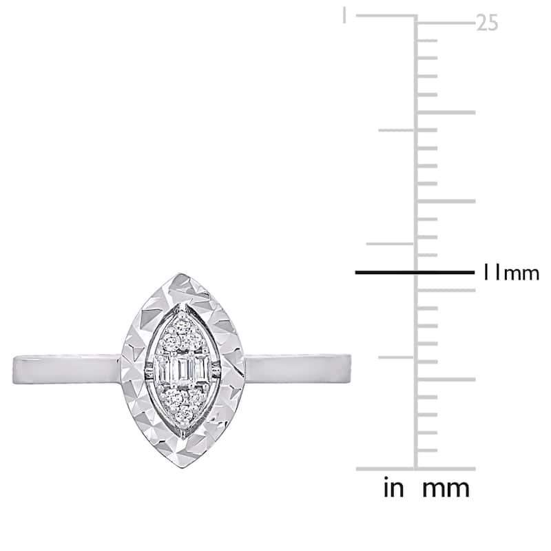 Miadora Parallel Baguette-Cut and Round-Cut Oval Diamond Accent Ring in 14k White Gold