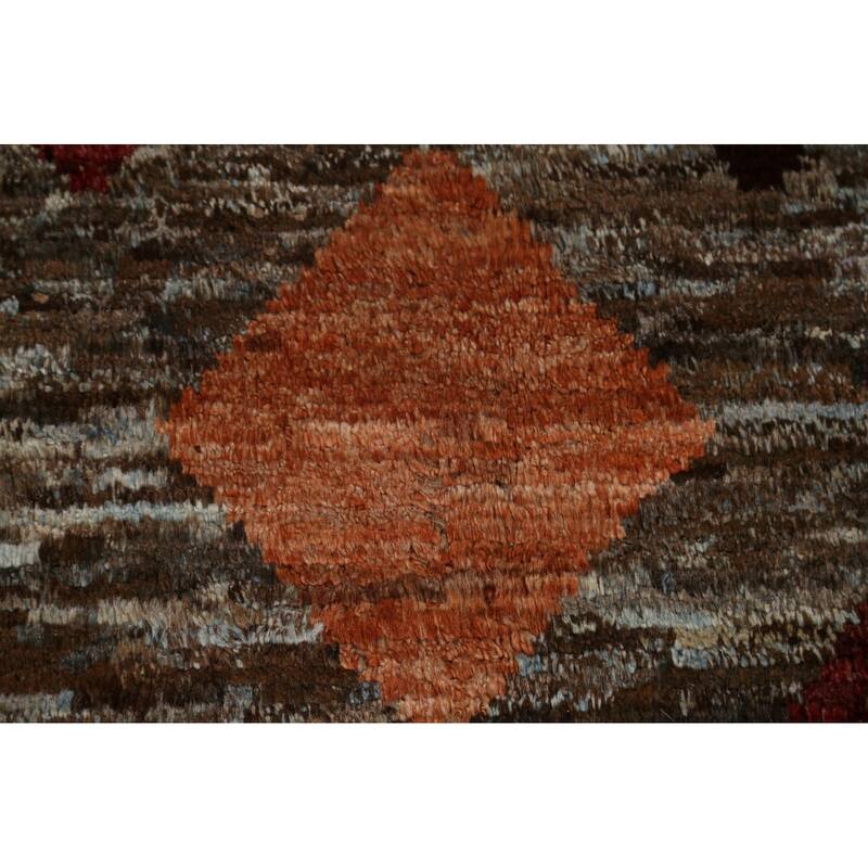 Tribal Geometric Moroccan Oriental Wool Area Rug Hand-knotted Carpet - 7'9" x 9'8"