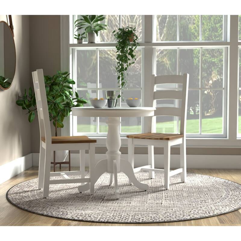 Pedestal Dining Table with Round Top - 30" - White