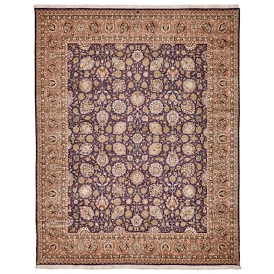 EXQUISITE RUGS ONE-OF-A-KIND Fine Antique Weave Isfahan Hand Knotted Violet Gray Rug - 8'x10' - 8'0"x10'0"