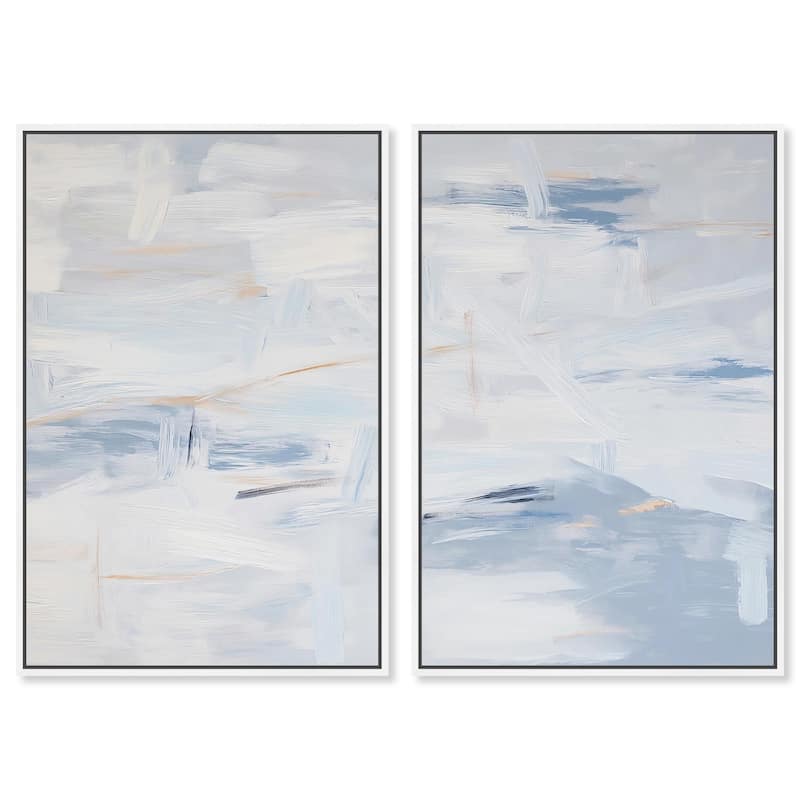 Frozen in Time I Canvas Set of 2 by Art Remedy - 24" x 36" - White