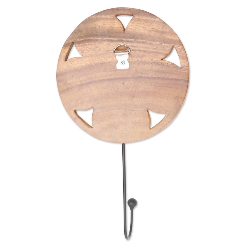NOVICA Handmade Lotus Bloom Wood Wall Hook - 10.25" H x 6" W x 2" D