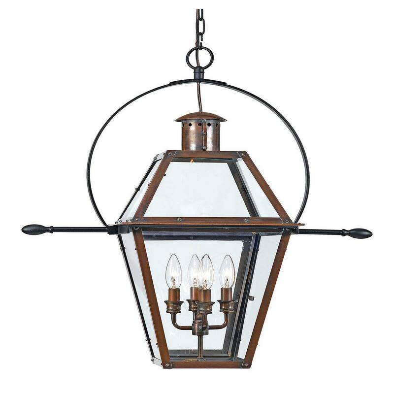 Rue De Royal 4-Light Outdoor Hanging Lantern in Aged Copper - Aged Copper