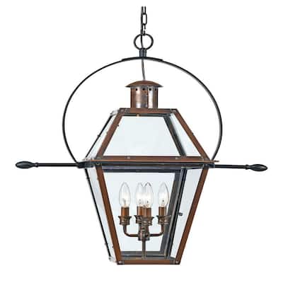 Rue De Royal 4-Light Outdoor Hanging Lantern in Aged Copper