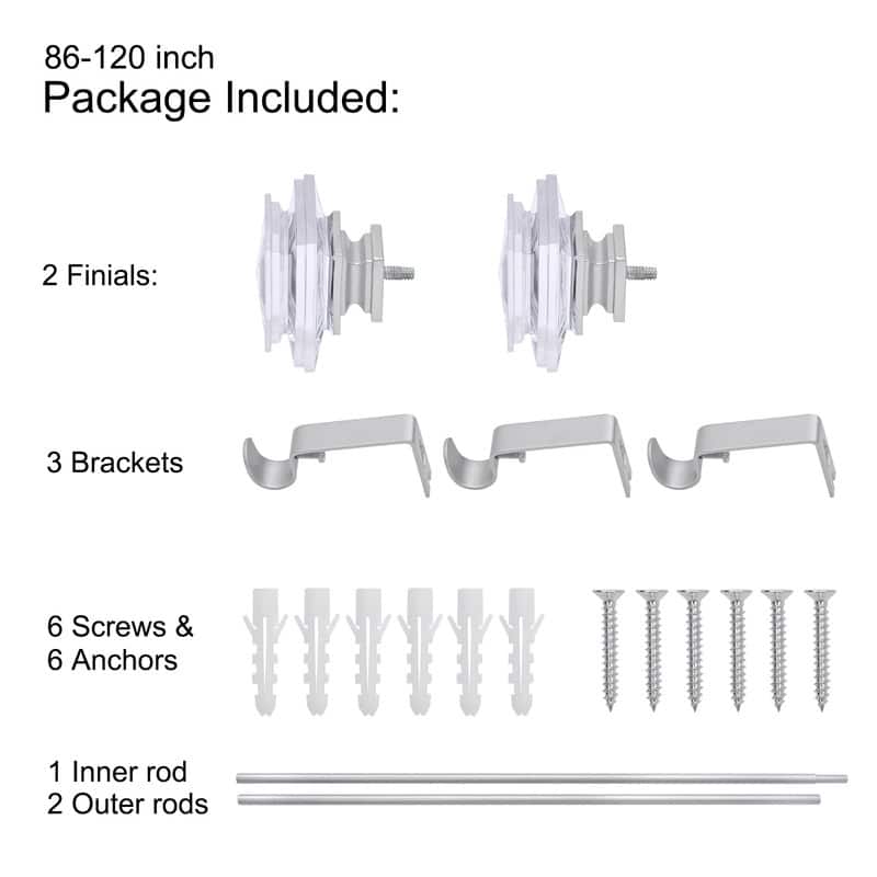 UTOPIA ALLEY Wall Mounted 3/4 Inch Curtain Rod - Adjustable Drapery Rods, Bedroom & Living Room Decorative Curtain Rods