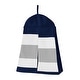 preview thumbnail 5 of 4, Sweet Jojo Designs Navy Blue and Grey Striped Microfiber Collection 4-piece Bumperless Crib Bedding Set