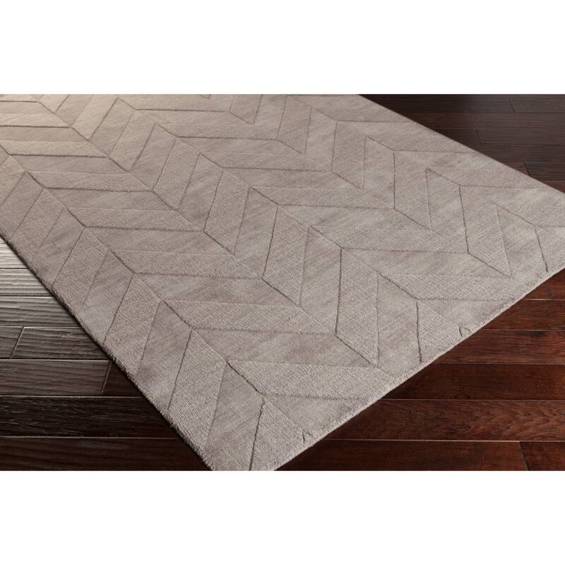 Livabliss Alpine Hand-woven Tone-on-tone Zig-Zag Wool Area Rug