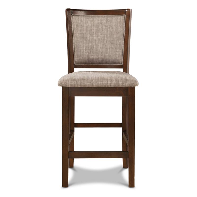 Han Counter Chair Set of 2, Light Brown, Cherry Brown Solid Wood