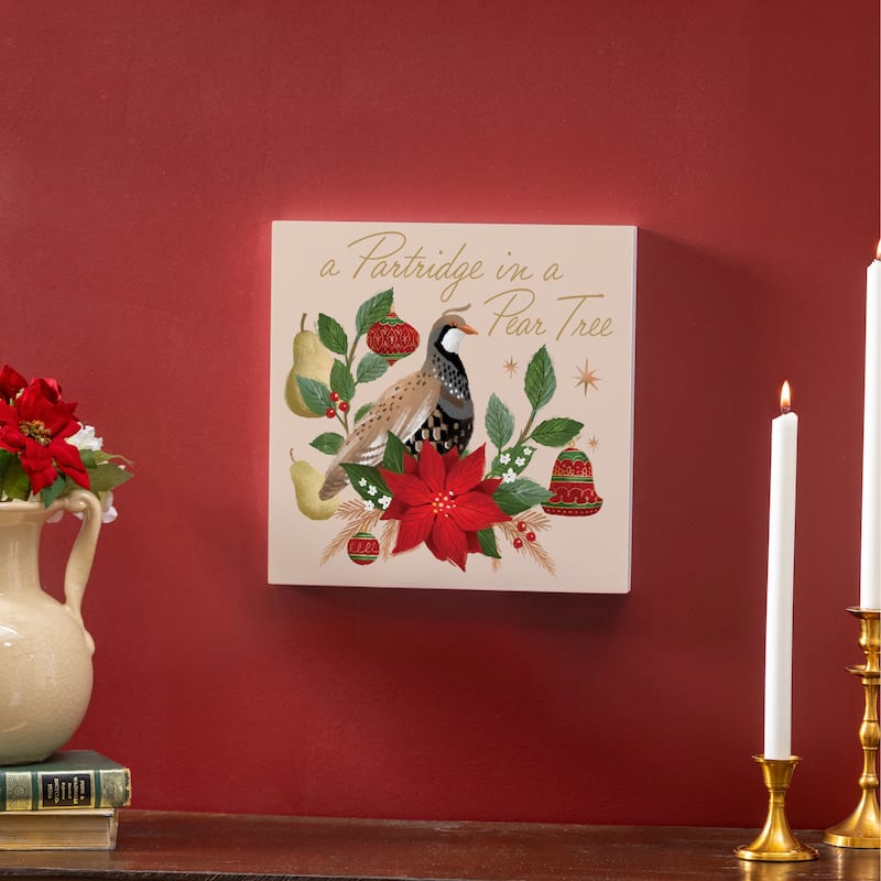 A Partridge in a Pear Tree Indoor Wall Decor, 12" x 12"