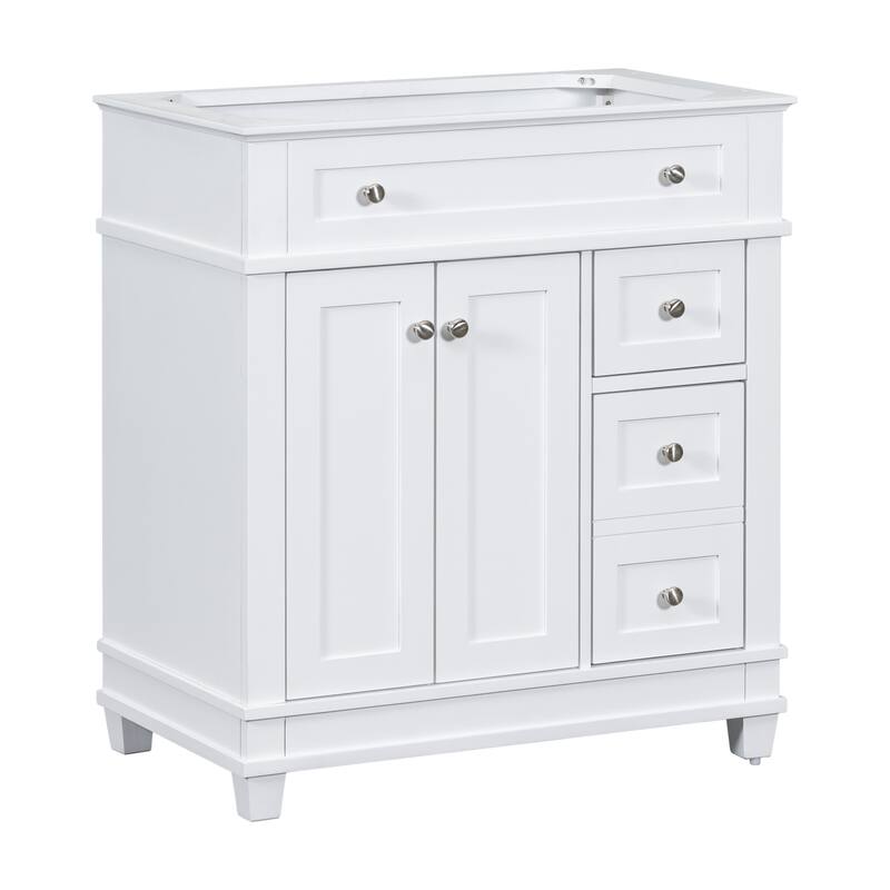 30" Free Standing Bathroom Vanity Cabinet - White - without Sink