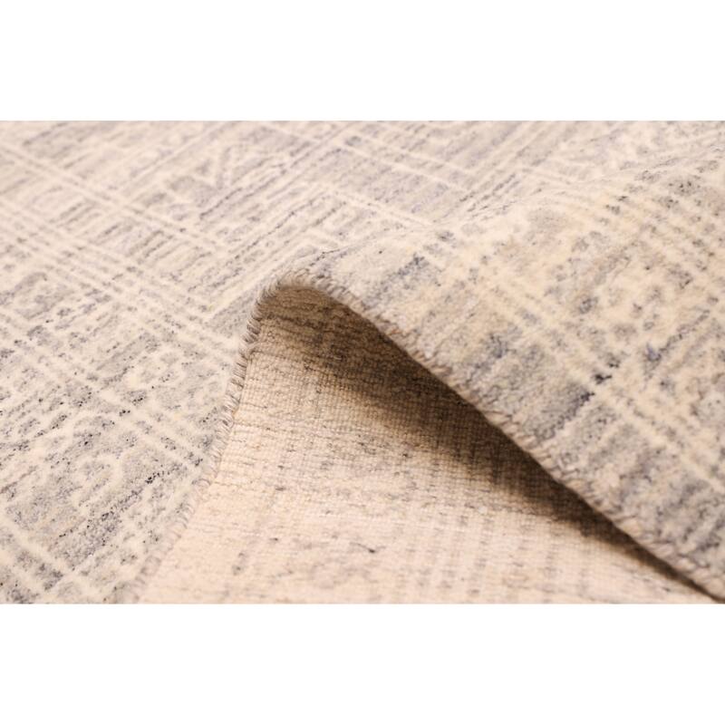 ECARPETGALLERY Hand Loomed Elysian Grey Wool Rug - 7'10 x 9'11