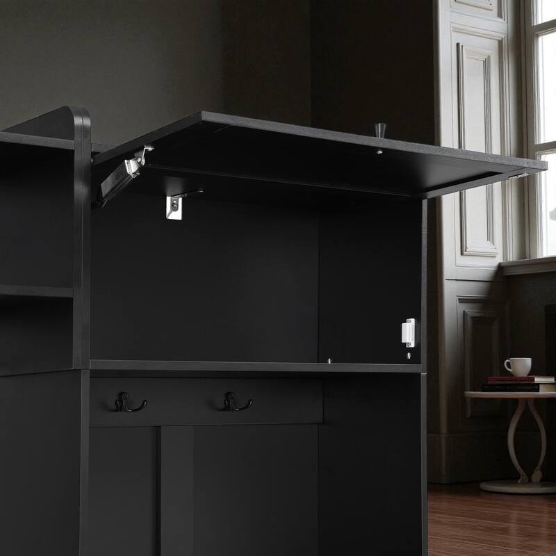 79.1'' Wide Modern 4-in-1 Hall Tree with Bench, 8 Cubbies, Adjustable Shelves & 7 Hooks for Entryway, Hallway, Living Room