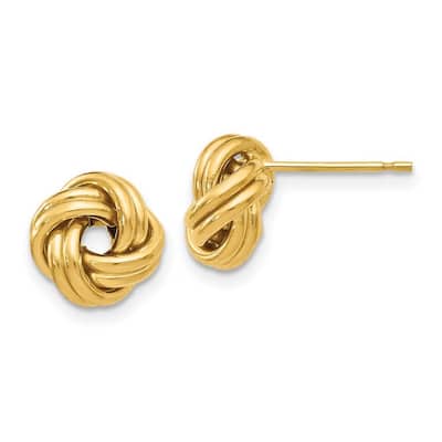 Curata 14k Polished 8.75mm Love Knot Post Earrings