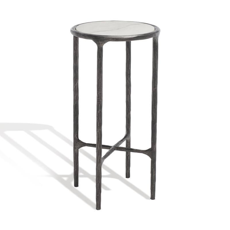 SAFAVIEH Couture Wubke Forged Metal Tall Round End Table, Fully Assembled - 12"W x 12"D x 24"H