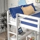 preview thumbnail 15 of 28, Full Size Wood Loft Bed with built-in desk, Safety Guardrails and Ladder for Kids, Boys and Girls
