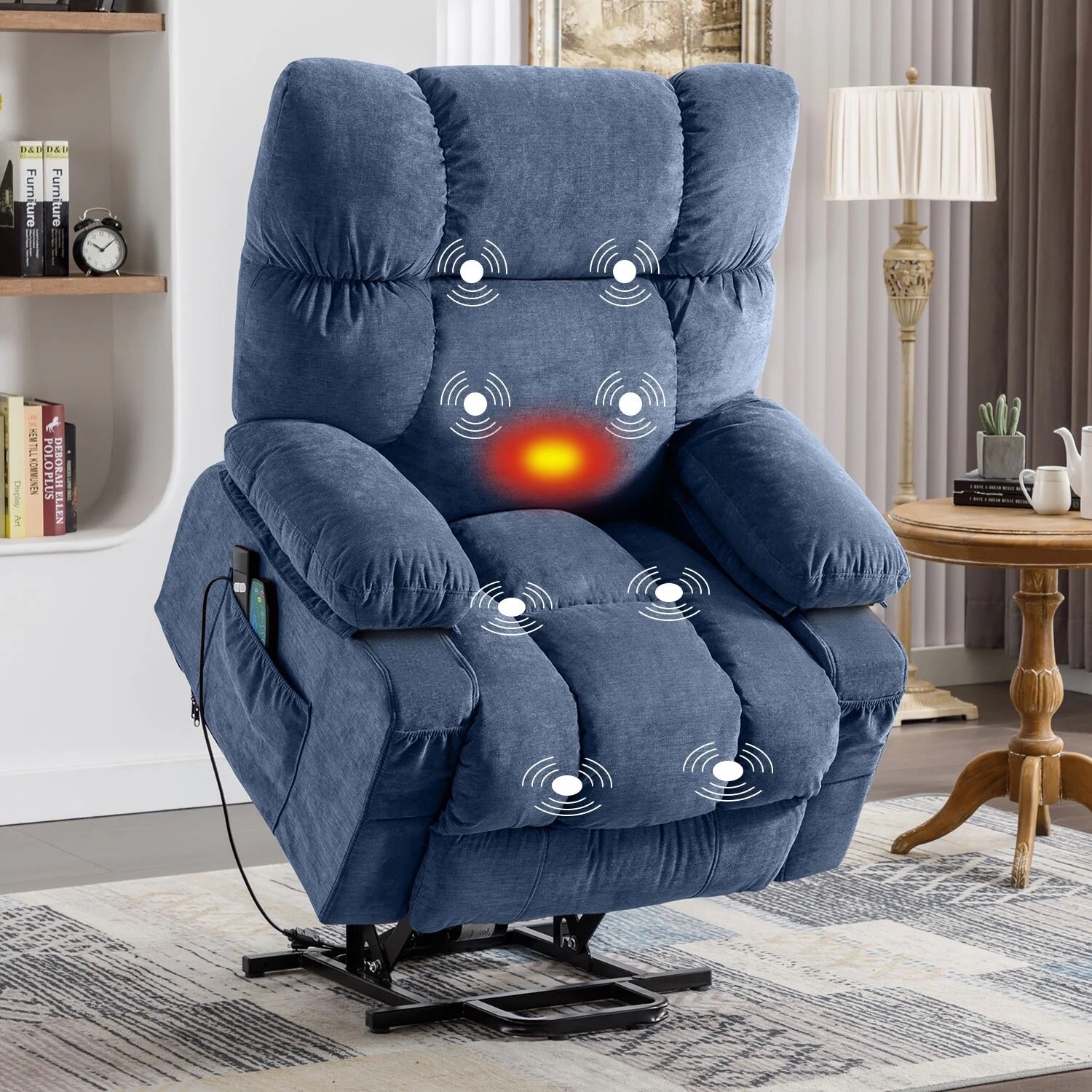 Recliner chair with usb charger top