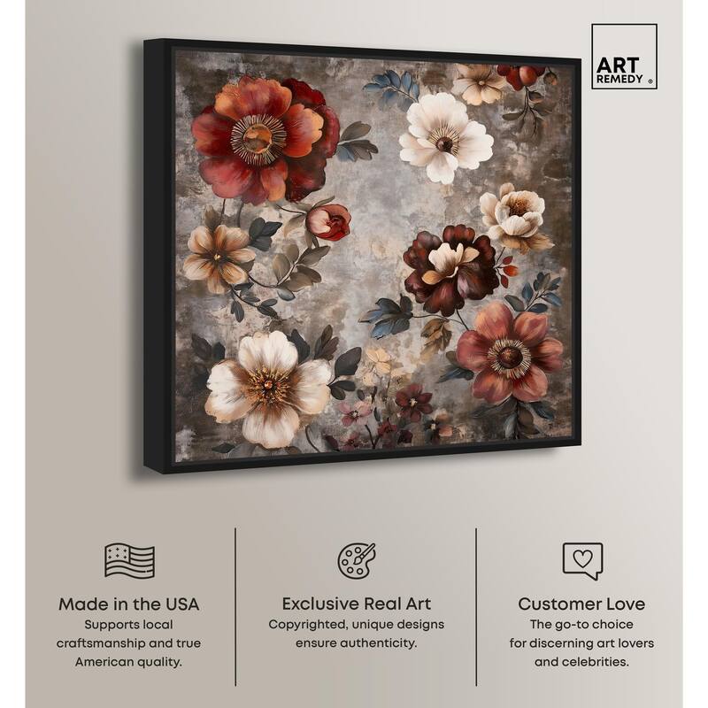 Dusk Dahlias Canvas by Art Remedy