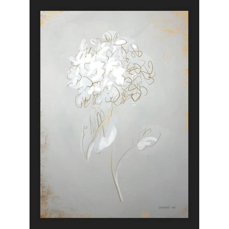 White Floral Skectch I Framed Poster