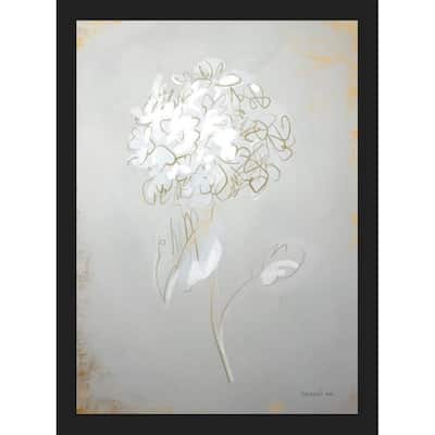 White Floral Skectch I Framed Poster