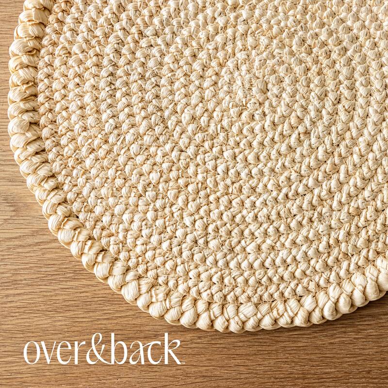 Over&back Natural Round Woven Placemats - Set of 4