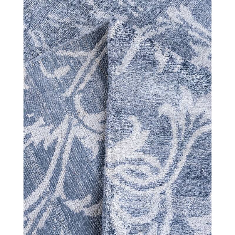Modern One-of-a-Kind Hand-Knotted Area Rug - Gray, 9' 2" x 12' 2" - 9' 2" x 12' 2"