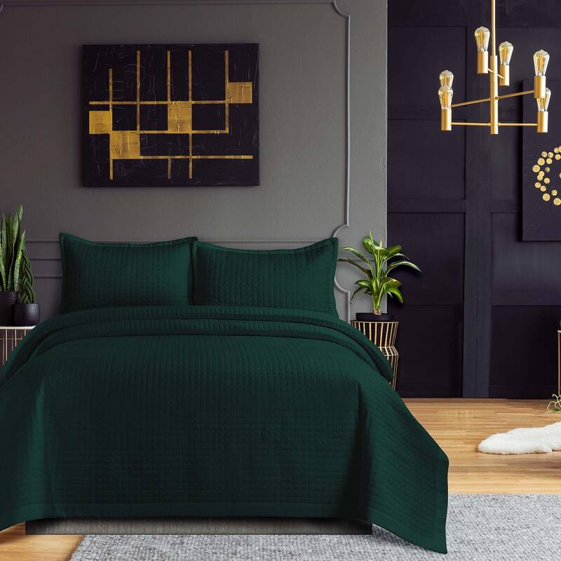 Naples Solid Oversized Quilt Set - Teal - Queen