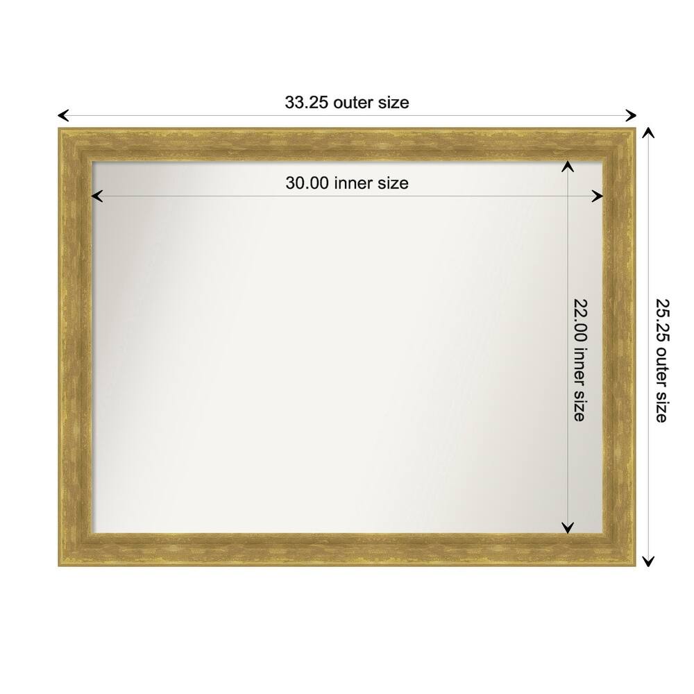 Angled Gold Framed Non-Beveled Custom Wall Mirror, Bathroom Vanity Mirror