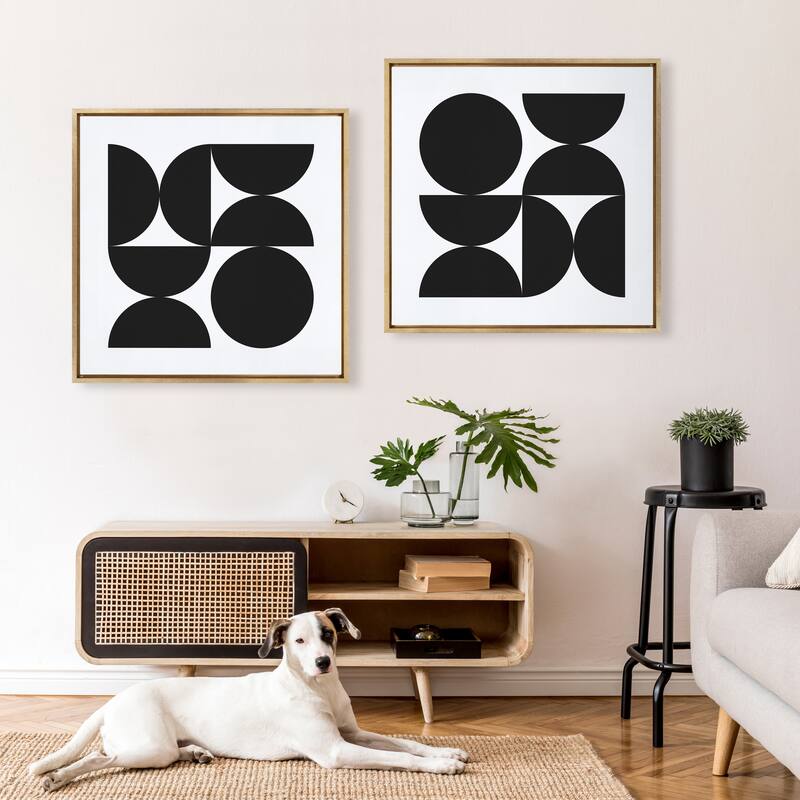 Kate and Laurel Bold Black White Frame Canvas by Creative Bunch Studio
