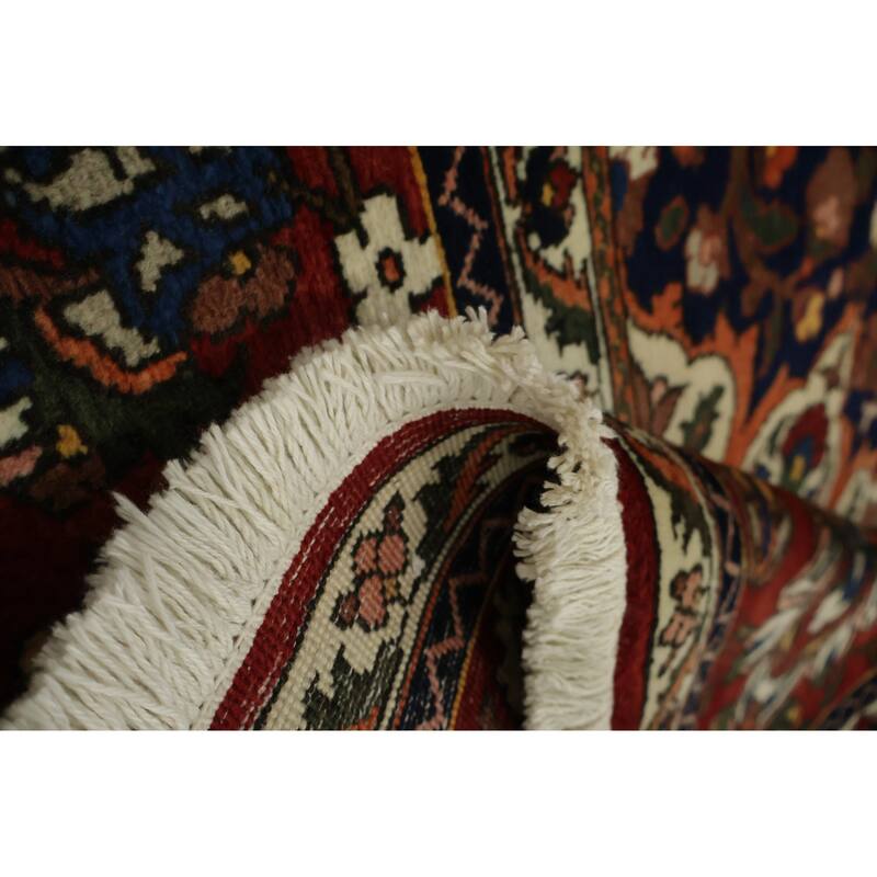 Hand Knotted Oriental 100% Wool Carpet Traditional Floral Red Bakhtiari Area Rug - 13' 1'' X 9' 9''