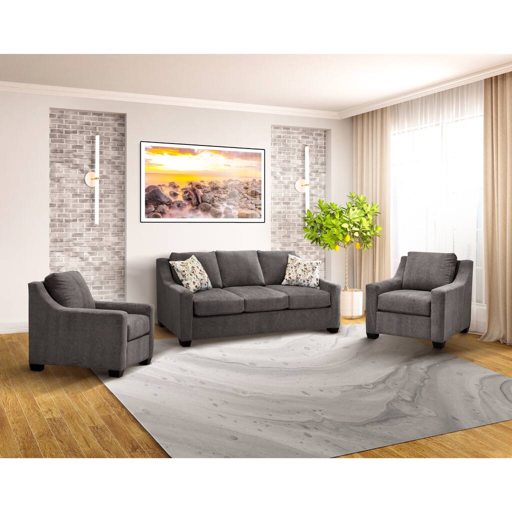 Langley 3 Pieces Fabric Sofa and Chair Set