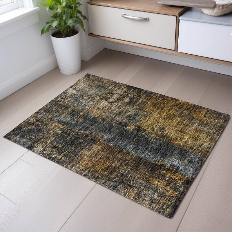 Premium Washable Super Soft Contemporary Chic Mayfield Rug - Gray - 1'8" x 2'6"