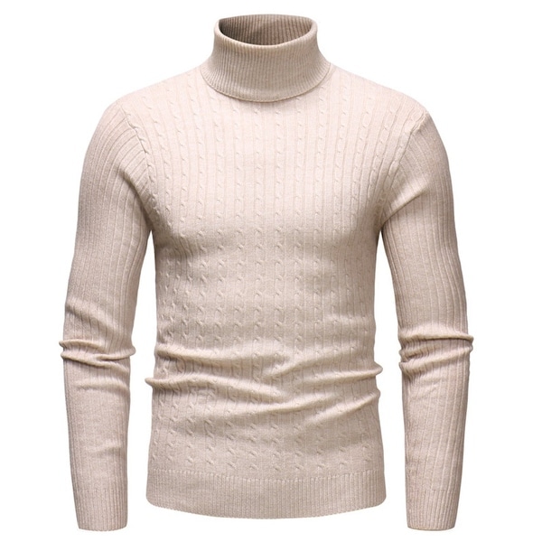 mens white ribbed turtleneck